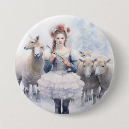 Nutcracker Ballet, Shepherdess Ronde Button 7,6 Cm
