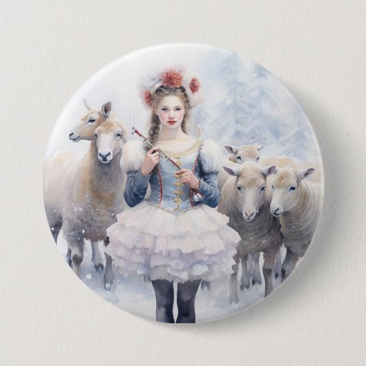 Nutcracker Ballet, Shepherdess Ronde Button 7,6 Cm (Voorkant)