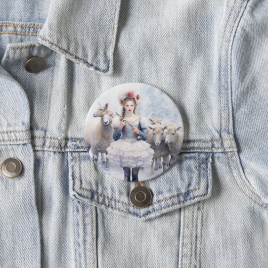 Nutcracker Ballet, Shepherdess Ronde Button 7,6 Cm (In situ)