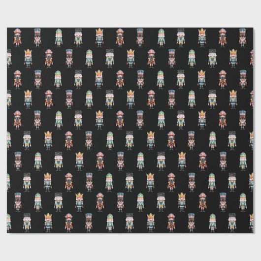 Nutcracker Ballet Soldier Wrapping Paper Cadeaupapier (Vlak)