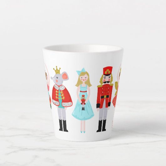 Nutcracker Ballet tekent kerstkoffie-Mok Latte Mok (Voorkant)