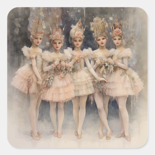 Nutcracker Ballet, The Mirliton Dancers Vierkante Sticker (Voorkant)