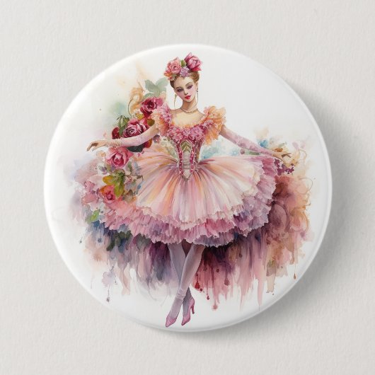 Nutcracker Ballet,Waltz of the Flowers  Ronde Button 7,6 Cm (Voorkant)