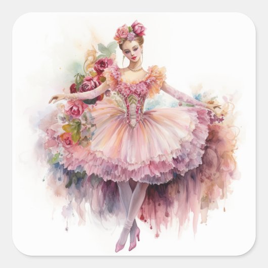 Nutcracker Ballet,Waltz of the Flowers  Vierkante Sticker (Voorkant)