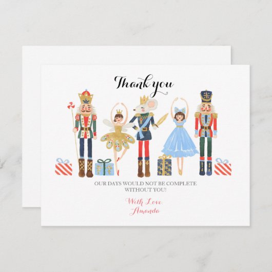 Nutcracker Ballet Waterverf Dank u wel Bedankkaart (Voorkant / Achterkant)