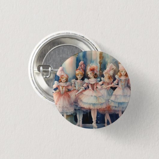 Nutcracker Ballet Whimsical Polichinelle/Buffoons Ronde Button 3,2 Cm (Voorkant /achterkant)