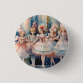 Nutcracker Ballet Whimsical Polichinelle/Buffoons Ronde Button 3,2 Cm (Voorkant)