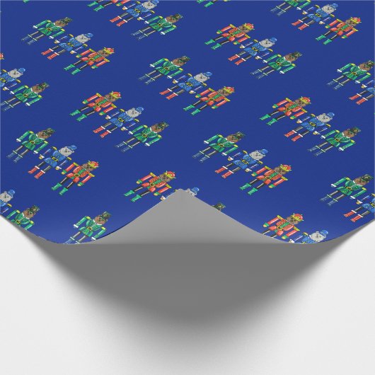 Nutcracker Bears Wrapping Paper Cadeaupapier (Hoek)