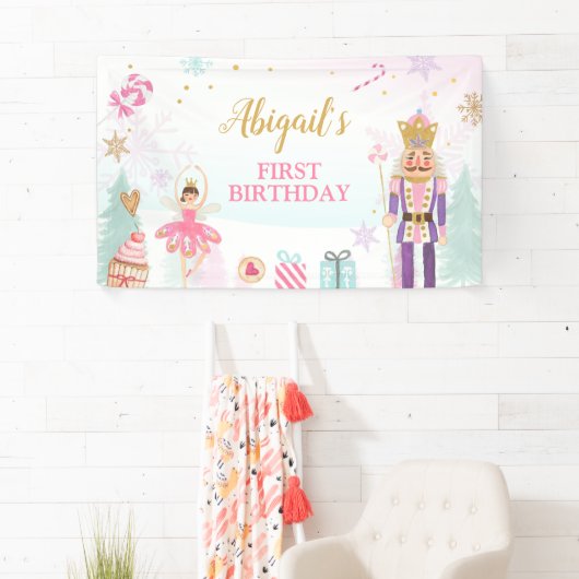 Nutcracker Birthday Girl Land of Sweets Backdrop Spandoek (Insitu)