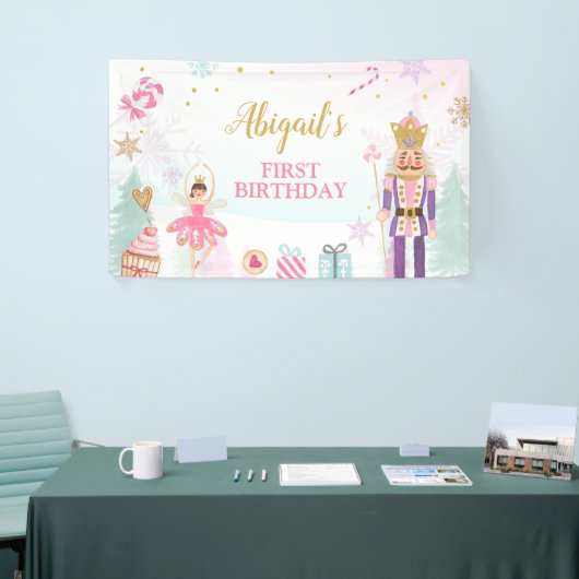 Nutcracker Birthday Girl Land of Sweets Backdrop Spandoek (Beurs)