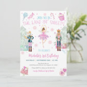 Nutcracker Birthday Invitation - Land van zoet Kaart (Staand voorkant)