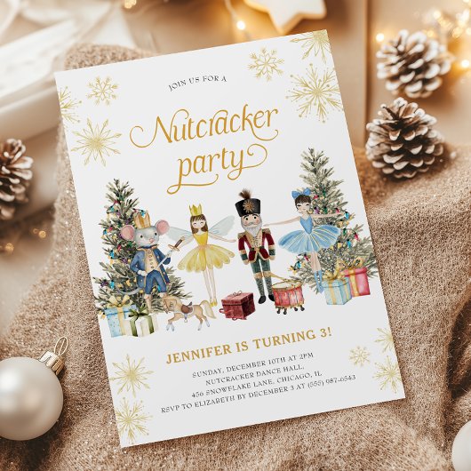 Nutcracker Birthday Party Invitation Kaart