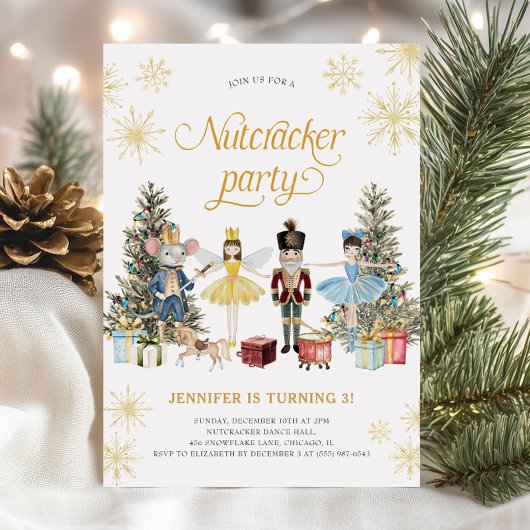 Nutcracker Birthday Party Invitation Kaart