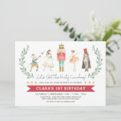 Nutcracker Birthday Sugar Plum Fairy Kerstmis Kaart (Staand voorkant)