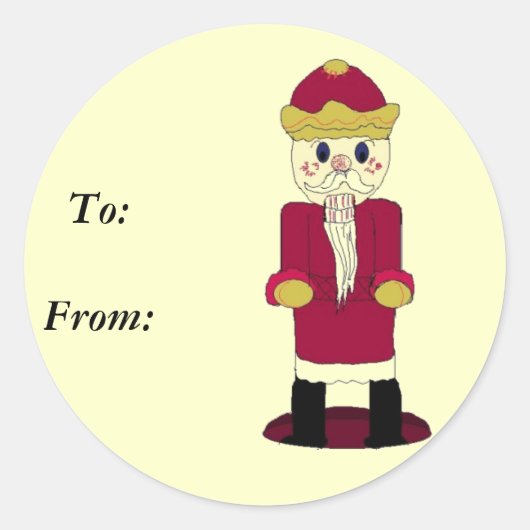 Nutcracker cadeaukaart ronde sticker (Voorkant)