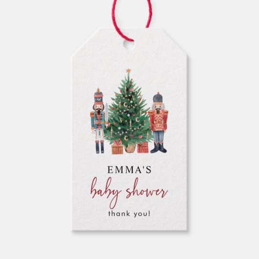 Nutcracker cadeautag voor babyshower cadeaulabel (Voorkant)
