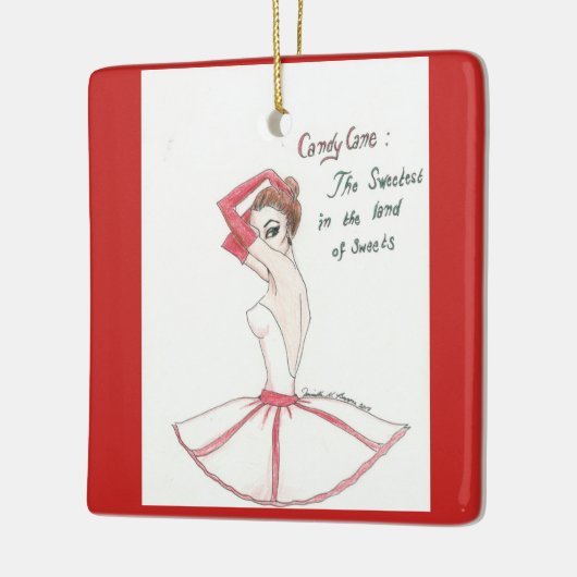 Nutcracker Candy Cane ornament. Keramisch Ornament (Links)