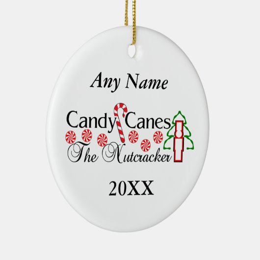 Nutcracker Candy Canes Keramisch Ornament (Rechts)