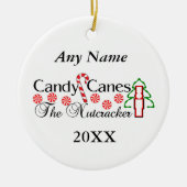 Nutcracker Candy Canes Keramisch Ornament (Voorkant)