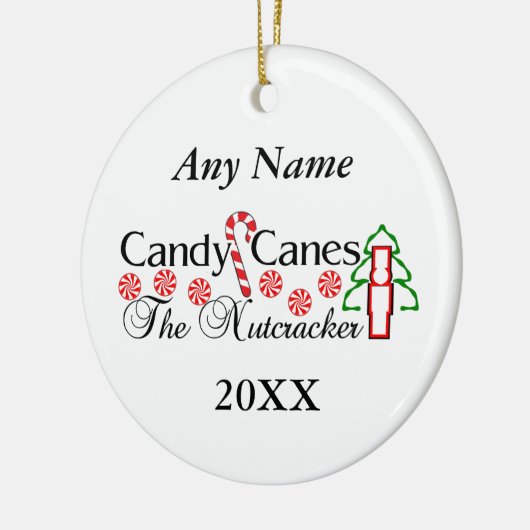 Nutcracker Candy Canes Keramisch Ornament (Links)