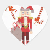 Nutcracker Candy Canes kerst Heart Sticker (Voorkant)