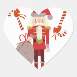 Nutcracker Candy Canes kerst Heart Sticker