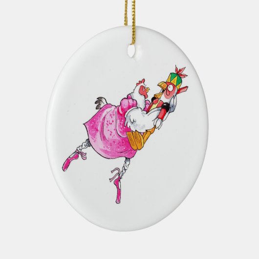 Nutcracker Chicken Ceramic Chritnas Ornament (Rechts)