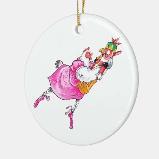Nutcracker Chicken Ceramic Chritnas Ornament (Links)
