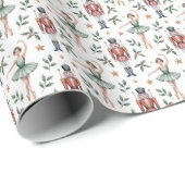 Nutcracker Christmas Ballerina Ballet Festive Cadeaupapier (Rol Hoek)