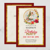 Nutcracker Christmas Ballerina Birthday Feestdagenkaart (Voorkant / Achterkant)