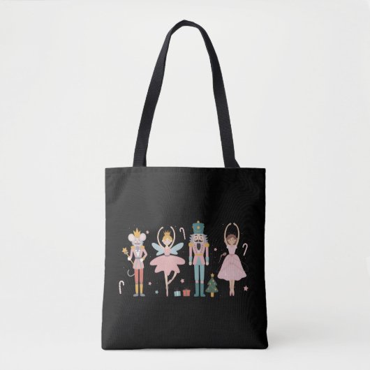 Nutcracker Christmas Ballet Cute Holiday Tote Bag (Voorkant)
