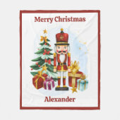 Nutcracker Christmas Blanket for Kids With Name Fleece Deken (Voorkant)