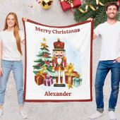 Nutcracker Christmas Blanket for Kids With Name Fleece Deken