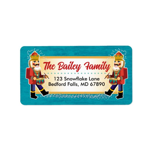 Nutcracker Christmas Card Address Labels (Voorkant)