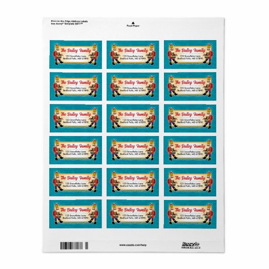 Nutcracker Christmas Card Address Labels (Full Sheet)