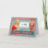 Nutcracker Christmas Card - Funny - Retro - Bestie Kaart (Voorkant)