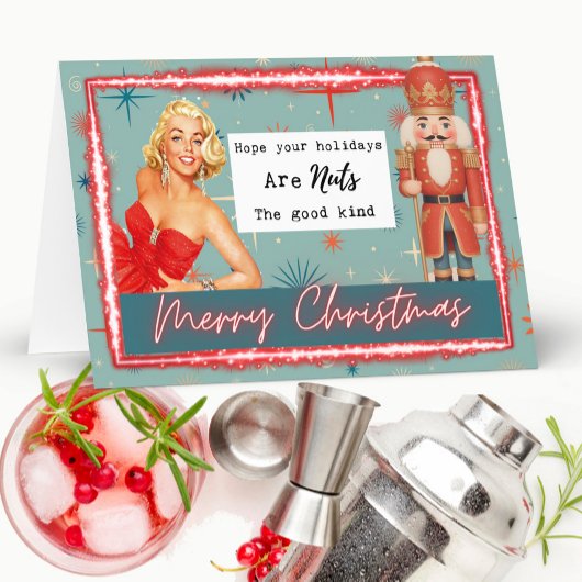 Nutcracker Christmas Card - Funny - Retro - Bestie Kaart