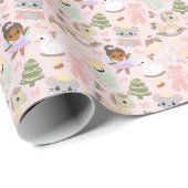 Nutcracker Christmas Cute Hand-Drawn Pastel  Cadeaupapier (Rol Hoek)