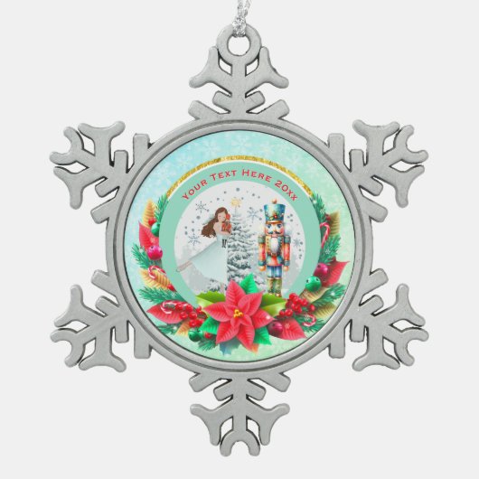 Nutcracker Christmas, Family Holiday Keepsake Gift Tin Sneeuwvlok Ornament (Voorkant)