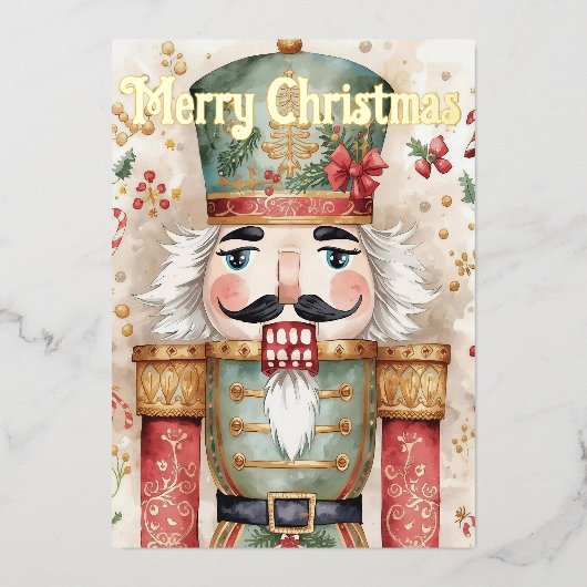 Nutcracker christmas folie feestdagenkaart (Voorkant)