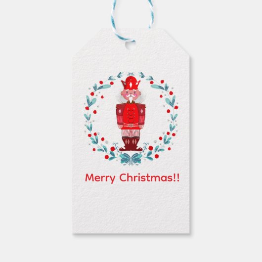 Nutcracker Christmas Greeting Card Festive Holiday Cadeaulabel (Achterkant)