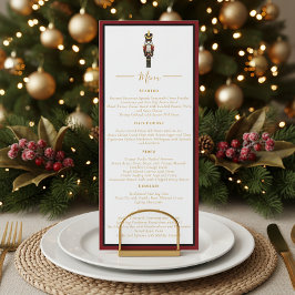 Nutcracker Christmas Holiday Dinner Red Black Menu Kaart
