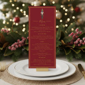 Nutcracker Christmas Holiday Dinner Red Menu Kaart