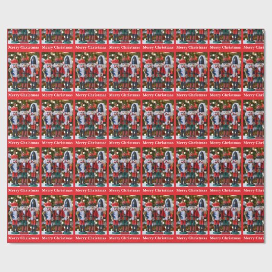 Nutcracker Christmas or Holiday Greeting Roll of Cadeaupapier (Vlak)