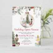 Nutcracker Christmas Ornament Holiday Open House Kaart (Staand voorkant)