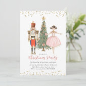 Nutcracker Christmas Party Invitation Kaart (Staand voorkant)