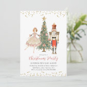 Nutcracker Christmas Party Invitation Kaart (Staand voorkant)