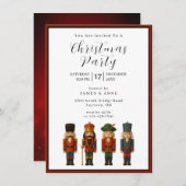 Nutcracker Christmas Party Invitation Kaart (Voorkant / Achterkant)