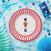 Nutcracker Christmas Plate Red and White Papieren Bordje (Feest)