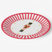 Nutcracker Christmas Plate Red and White Papieren Bordje (Gekanteld)